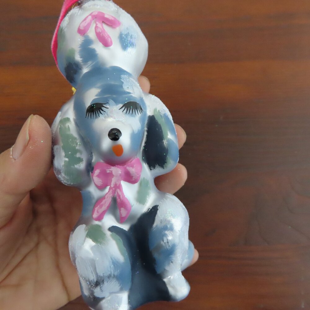 Nathalie Lete (Glitterville) Poodle Christmas Glass Ornament